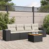 Vidaxl 5-Cz. Set da Salotto per Giardino, Cuscini, Rattan Nero PE