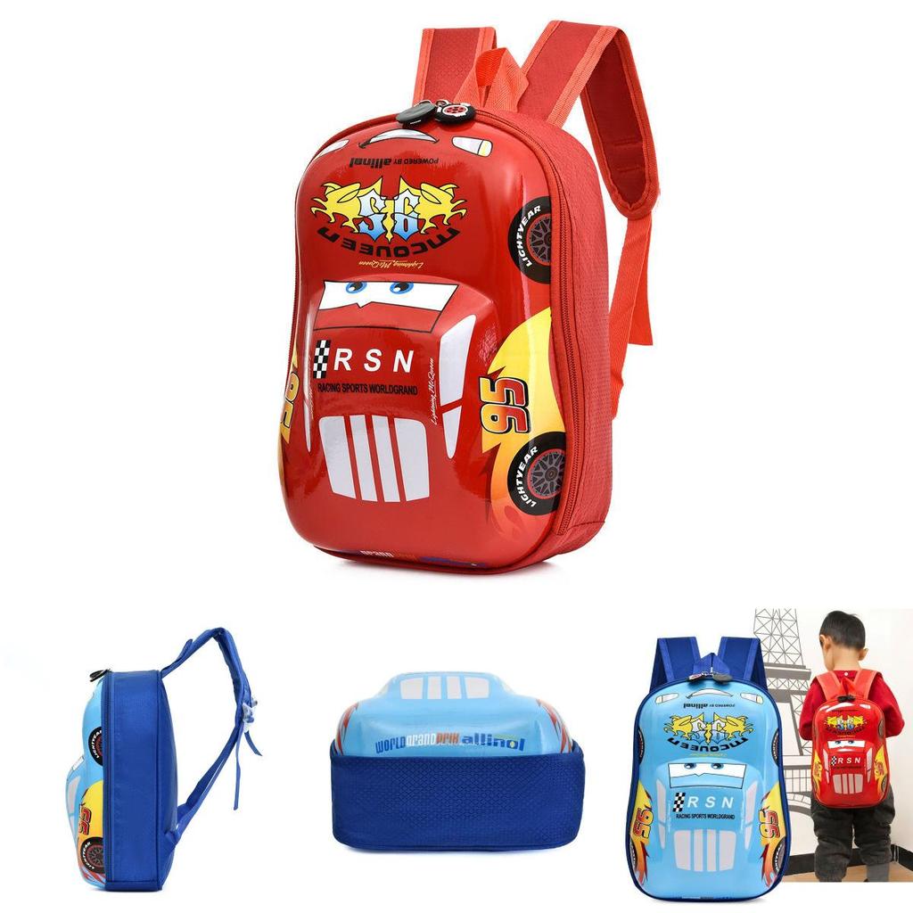 Kids Car Themed School Backpack Eva Material With Breathable Straps For Preschool And Elementary Education