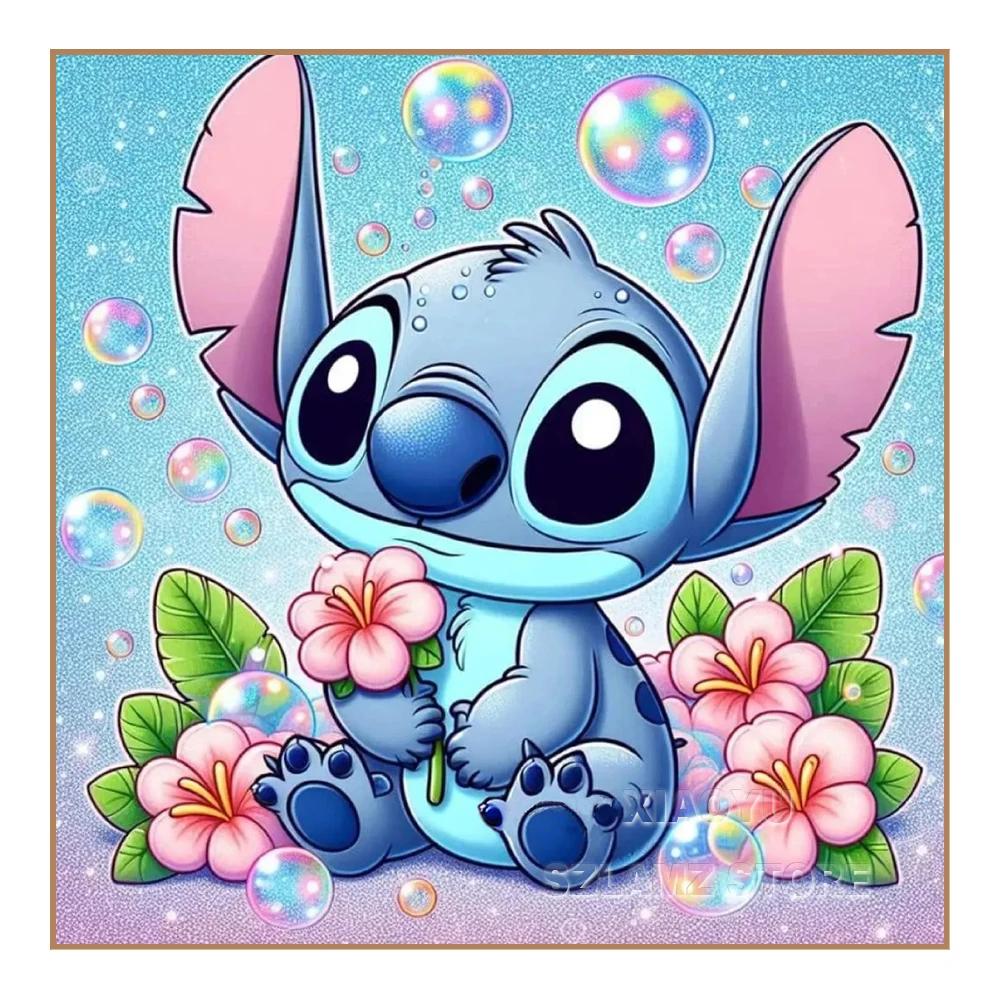 

Cartoon Stitch Diamond Mosaic Full Round Rhinestone Embroidery Kit Cute Cross Stitch Art Children s Gift DIY Decoration Round 20x20cm
