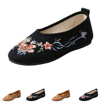 Women's Embroidered Flats with Flat Heel and Soft for Casual Daily Wear