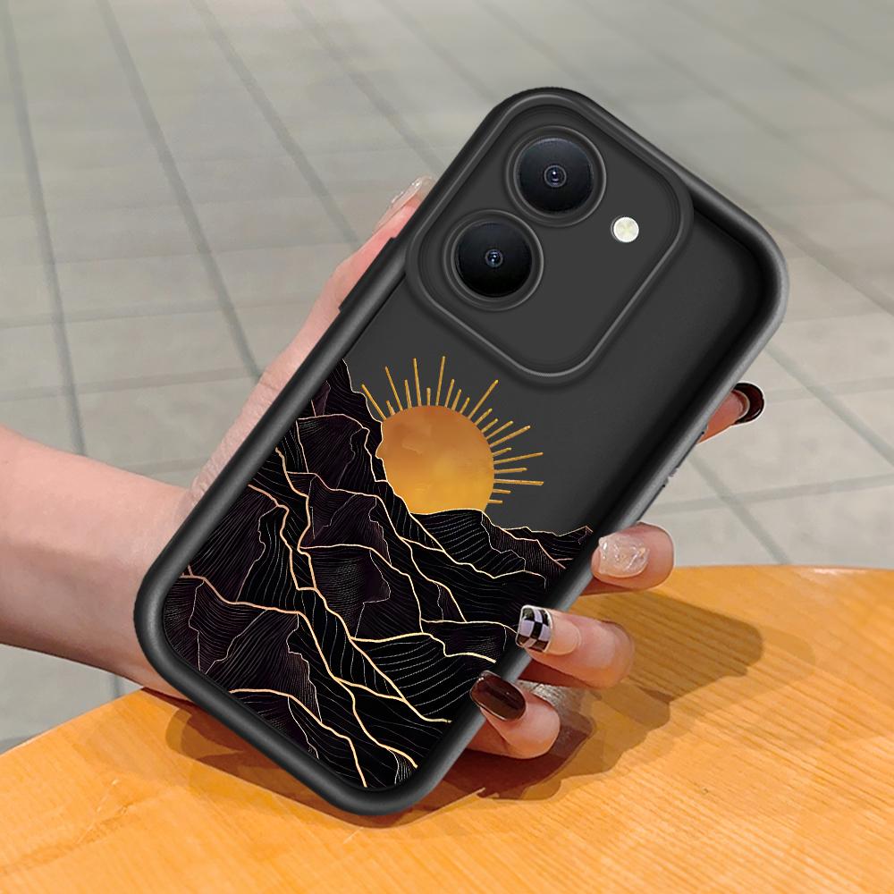 Coque de téléphone en Silicone souple, motif d'impression d'échelle carrée, couverture complète d'appareil photo, Protection antichoc, étui en caoutchouc pour Vivo