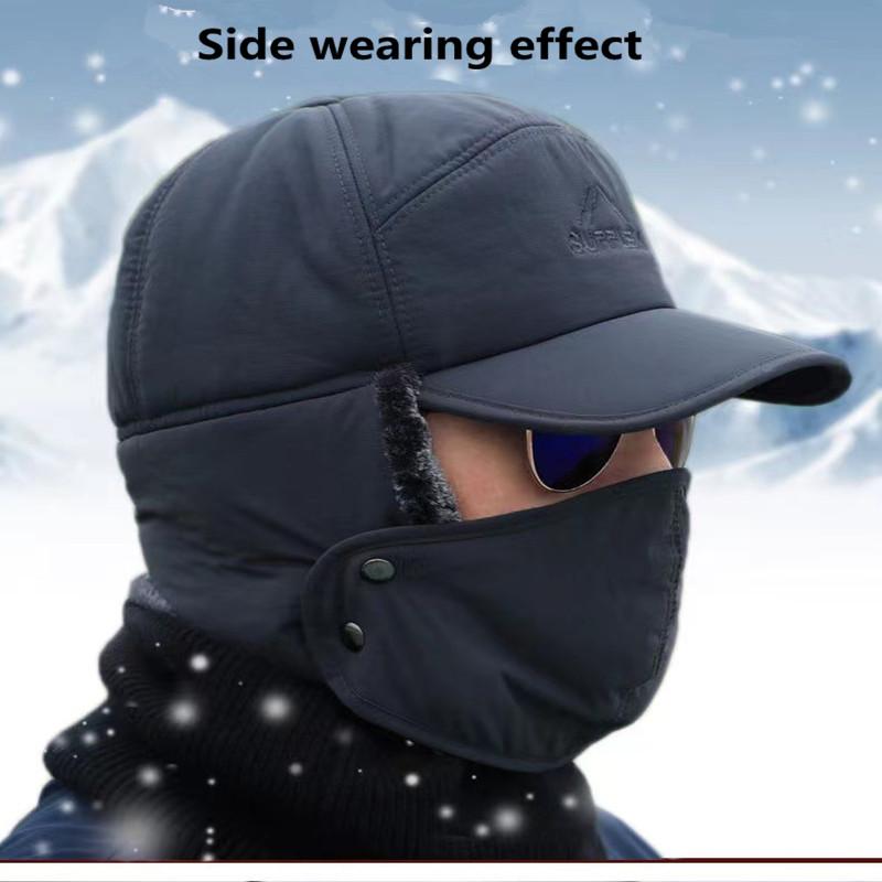 Winter Warm Thickened Artificial Fur Baseball Hat Men's and Women's Skiing Soft Extreme Cold Hat Fishing Hat Outdoor