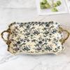 European-style Luxury Ceramic Fruit Tray with Handles Soft Ornaments High Quality Storage Trays Dried Fruit Plate