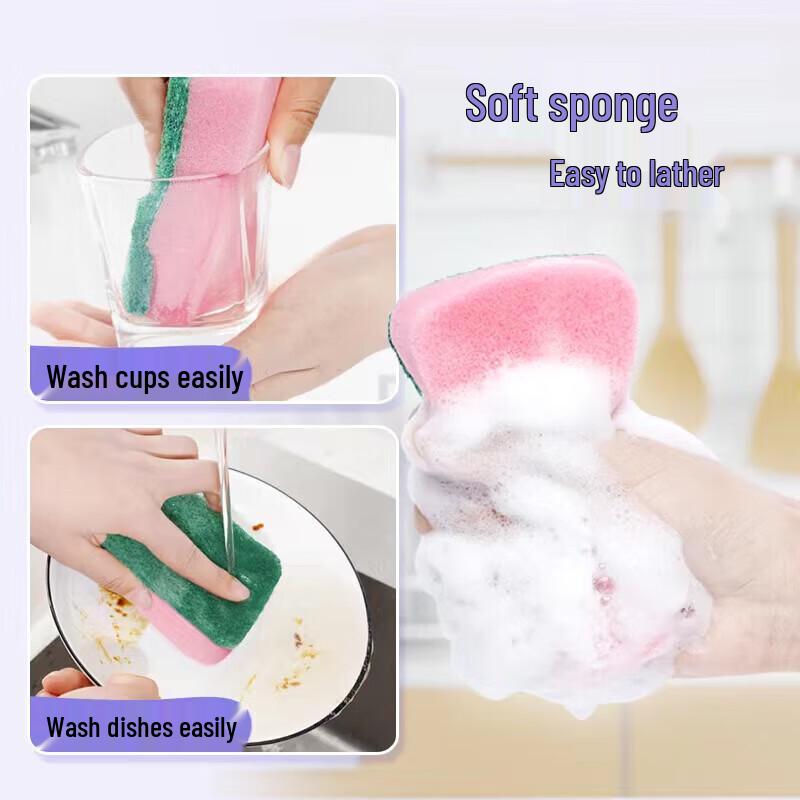 MIAOJIE 12-Pack Multi-Color Kitchen Sponge Scouring Pads