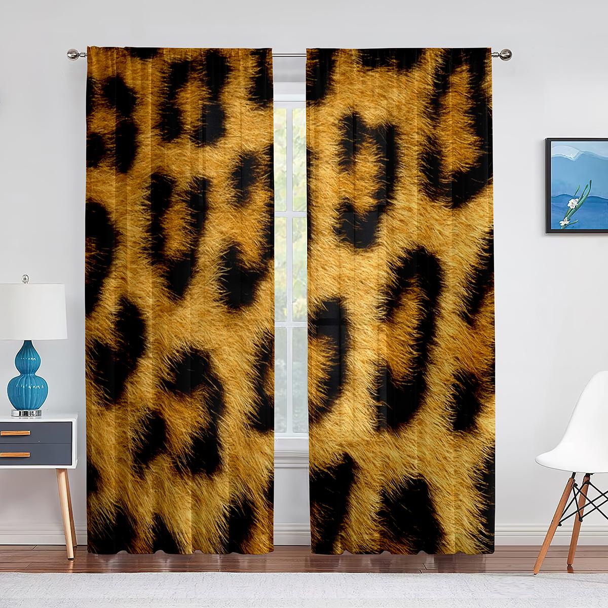 Коричневые леопардовые прозрачные вуали с мехом животных — фото 4