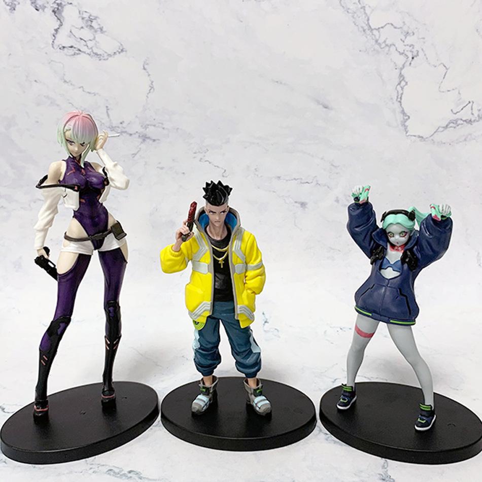 Cyberpunk Lucy Rebecca David Martinez Johnny Silverhand Standing Take Gun Action Figure Toys