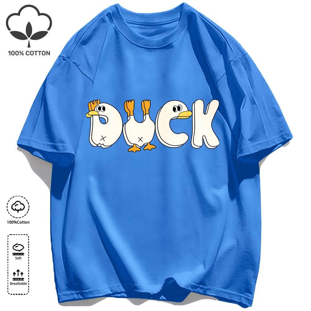 A Simple Pattern In The Shape Of A Duck Unisex T-Shirt Summer Cotton Retro Tee Fashion Loose Sportswear Unisex Basics Clothing