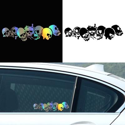 G096 22.8X6.7CM New SKULL Vinyl Car Stickers Motorcycle Decals Car Styling Accessories Fashion Black/white/laser