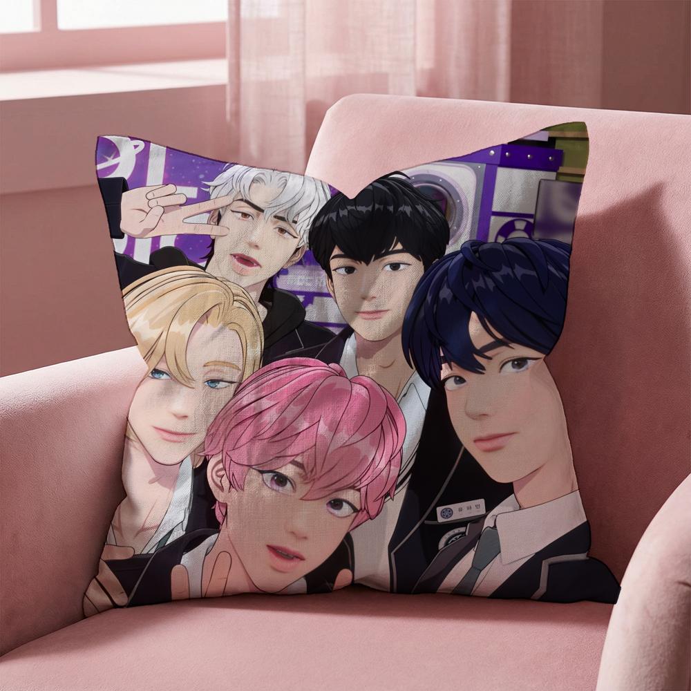 Kpop P-PLAVE Cushion Cover Multi-Scene Pillow Cover for Home & Car - Reversible, Soft & Durable for Daily Use