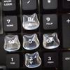 24pcs Cat Head Keyboard Stickers Raised Clear Keycap Covers Cute Protector For Long Nails, PC, Laptop, Gaming & Work