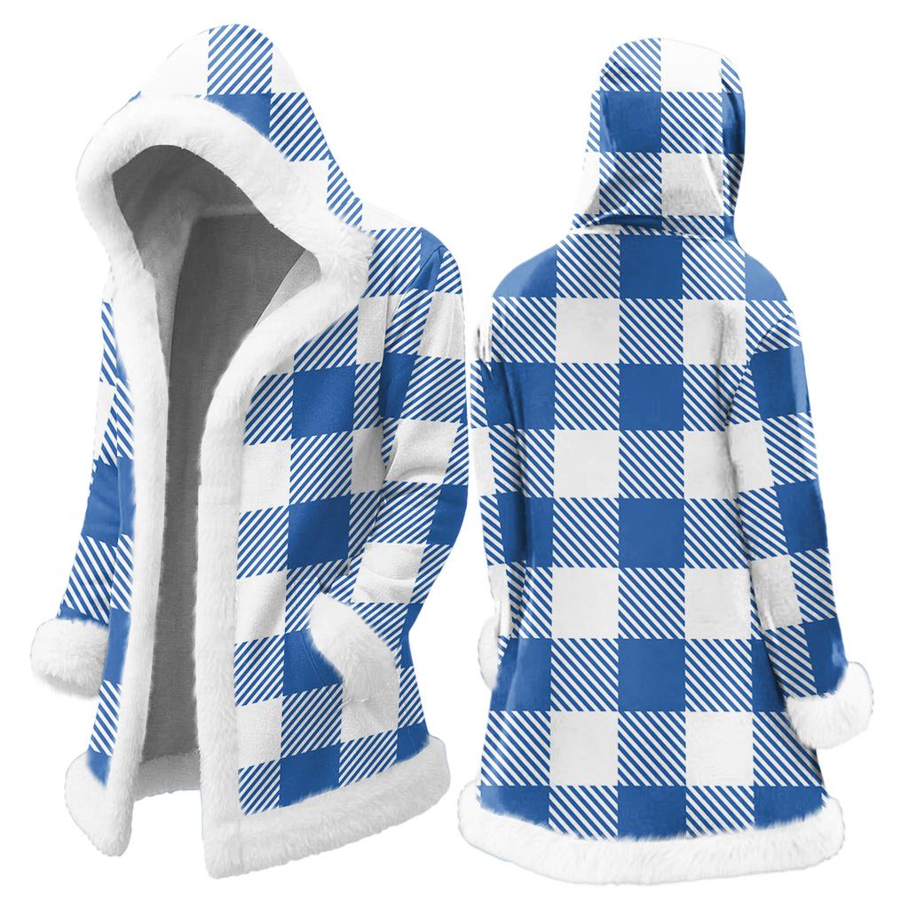 Pánský kardigan s kapucí, dlouhý, hřejivý kabát