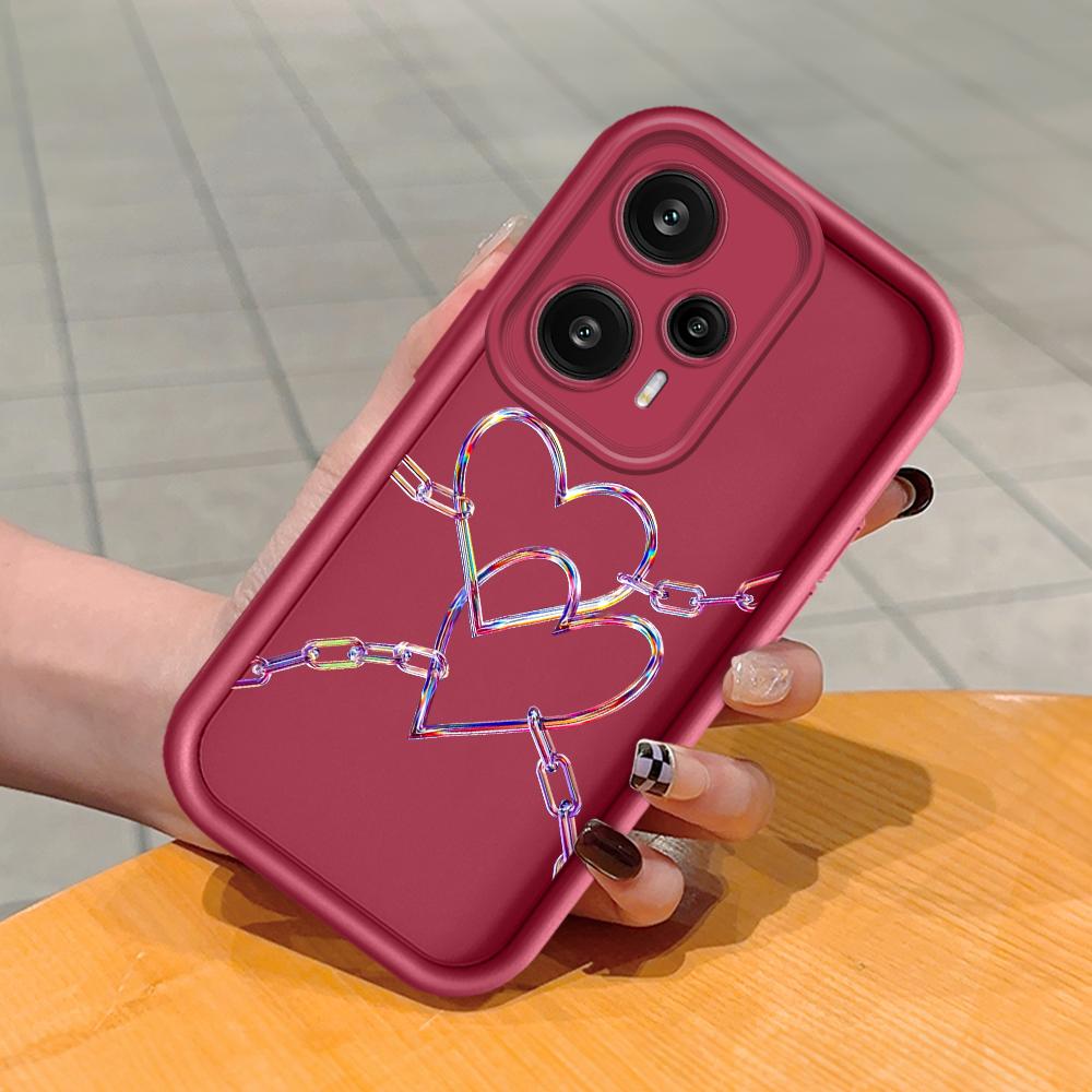 

Мягкий силиконовый квадратный чехол с рисунком лестницы для телефона, полное покрытие, противоударный защитный резиновый чехол для камеры для Xiaomi Redmi Redmi A3 темно-красного