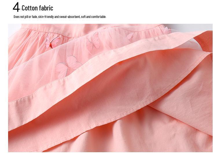 2025 Mädchen Besticktes Sommer Prinzessin Mesh Kleid