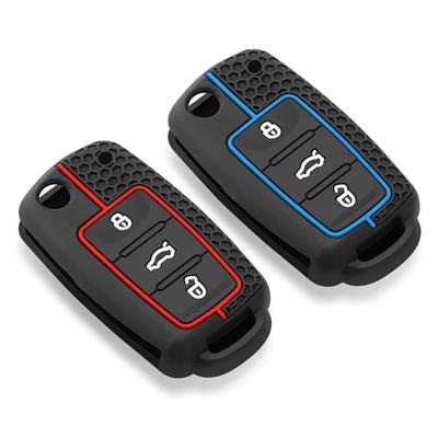 Silikon Auto Schlüsselhülle Vollschutz Schale Tasche für VW Volkswagen Polo Tiguan Passat Golf Jetta Lavida Skoda Octavia
