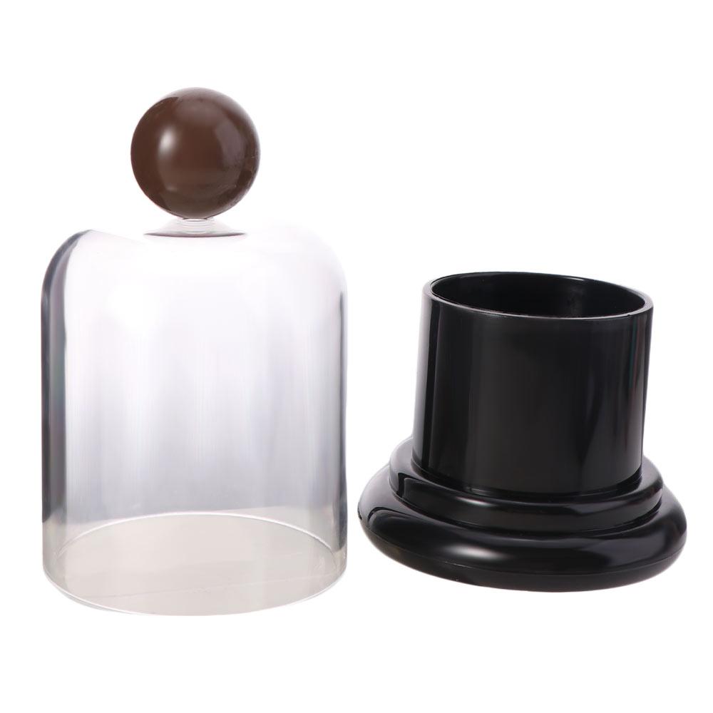 Plastic Dental Floss Case Clear Dome Lid Toothpick Storage Box Cotton Swab Jar Living Room