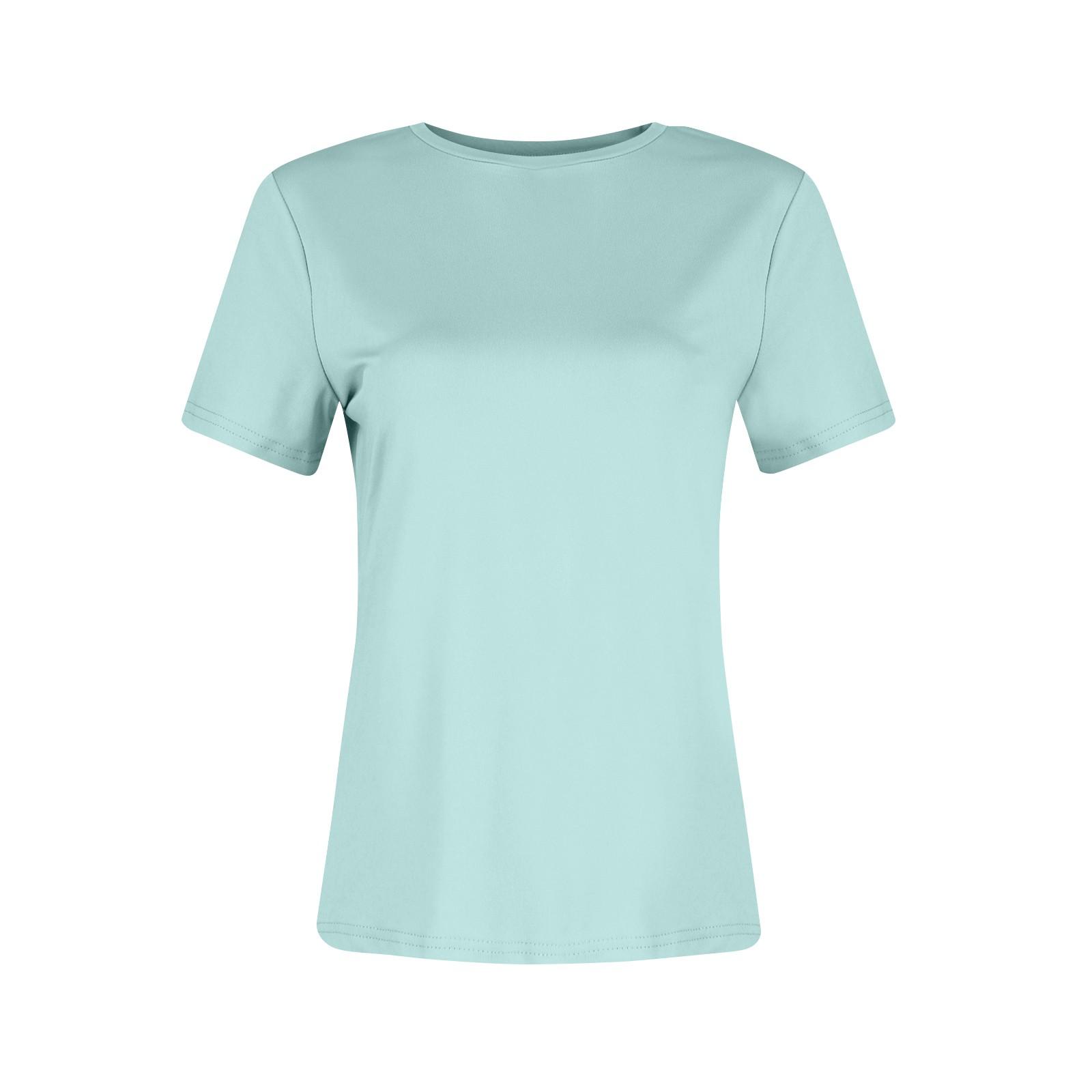 

Женская однотонная сексуальная симпатичная футболка с коротким рукавом, облегающая облегающая футболка с укороченным топом M светло-синий