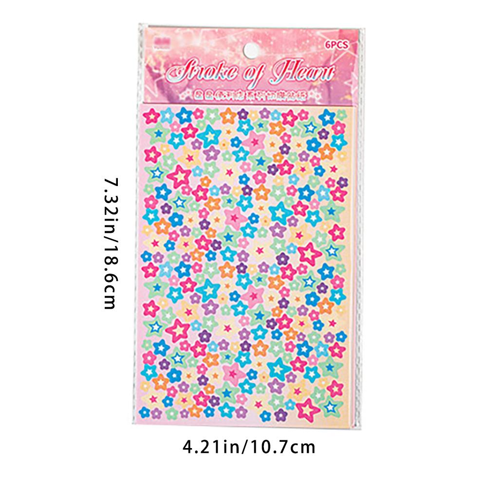 6 Blatt Kawaii Stern Convenience Store Serie Stanzaufkleber DIY Scrapbooking Dekoration Album Tagebuch Ästhetik Schreibwaren