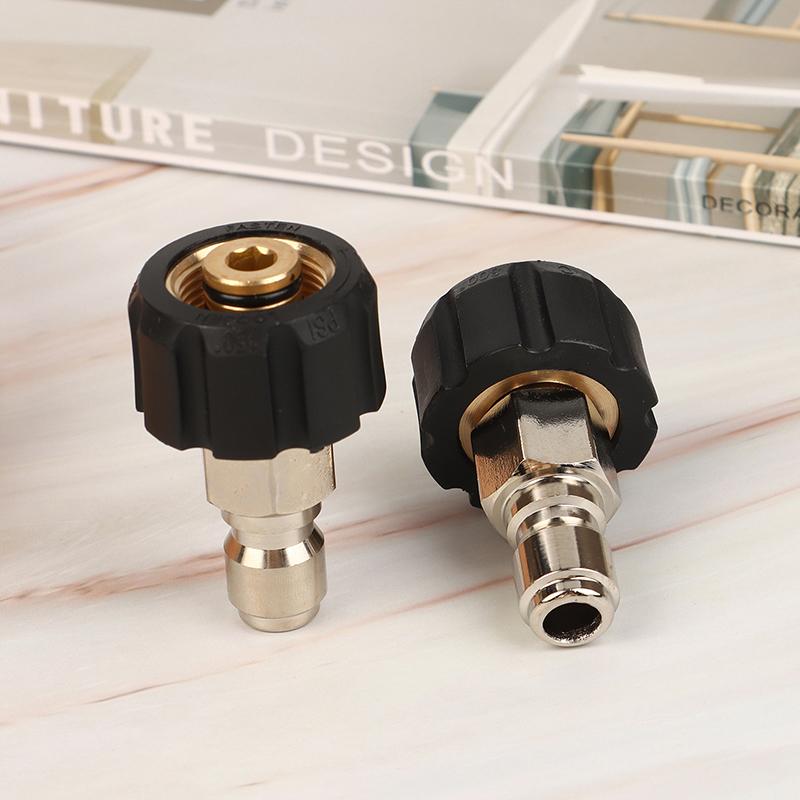 Pressure Washer Adapter Set Couplers Swivel M22-14Mm/15Mm To 1/4 Quick Hitch For High Pressure Wash Gun & Hose