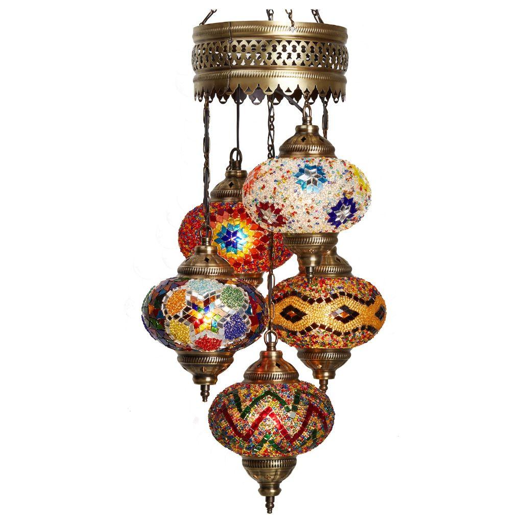 5pc Turco Marocchino Colore Mosaico In Vetro Lampada Antica Lampada A Mosaico Bohemian Tiffany Soffitto Appeso Lampadario a Sospensione Lampadario