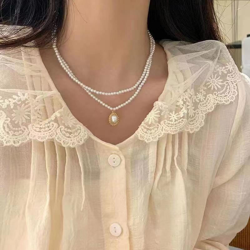 Summer Does Not Fade Pearl Jewelry Necklace Women's High-end Sense Collarbone Chain Niche Design Versatile Pendant