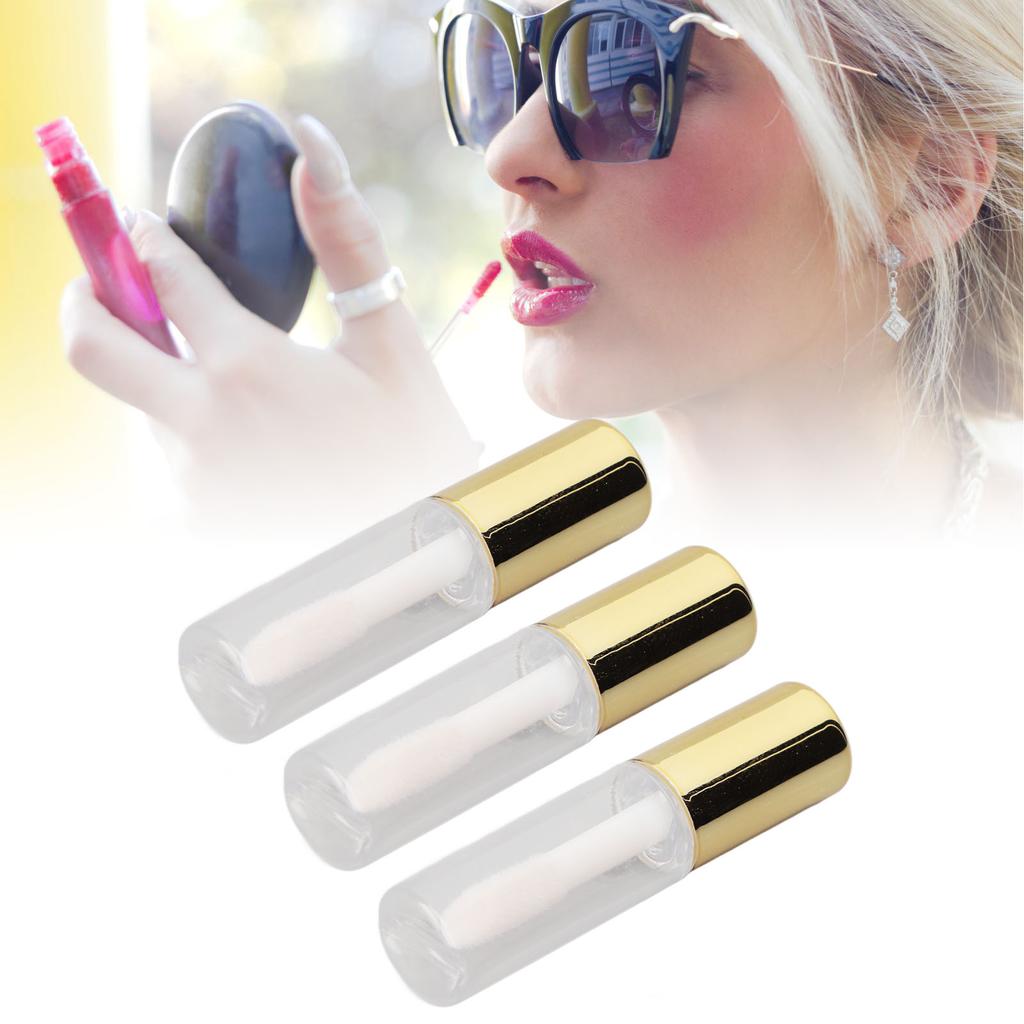 1.2ML Empty Lip Gloss Tubes Gold Transparent Sealed Small Lip Gloss Tube Travel Dispensing Tube for DIY Lip Gloss
