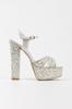 Women's Fashion Style High Heels Silver Sultan Full Party Wedding Evening Dress Shoes