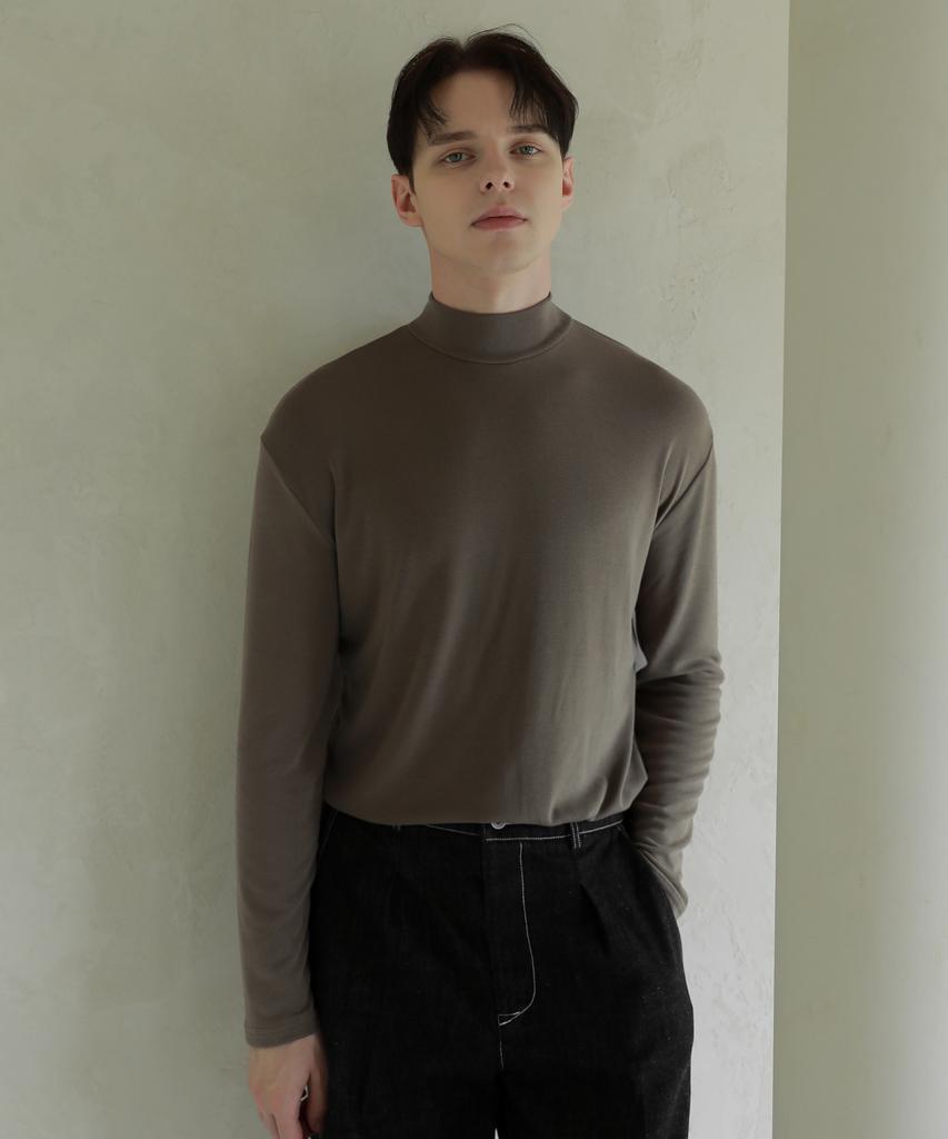 ESN Half Turtleneck Knit T-Shirt Mocha