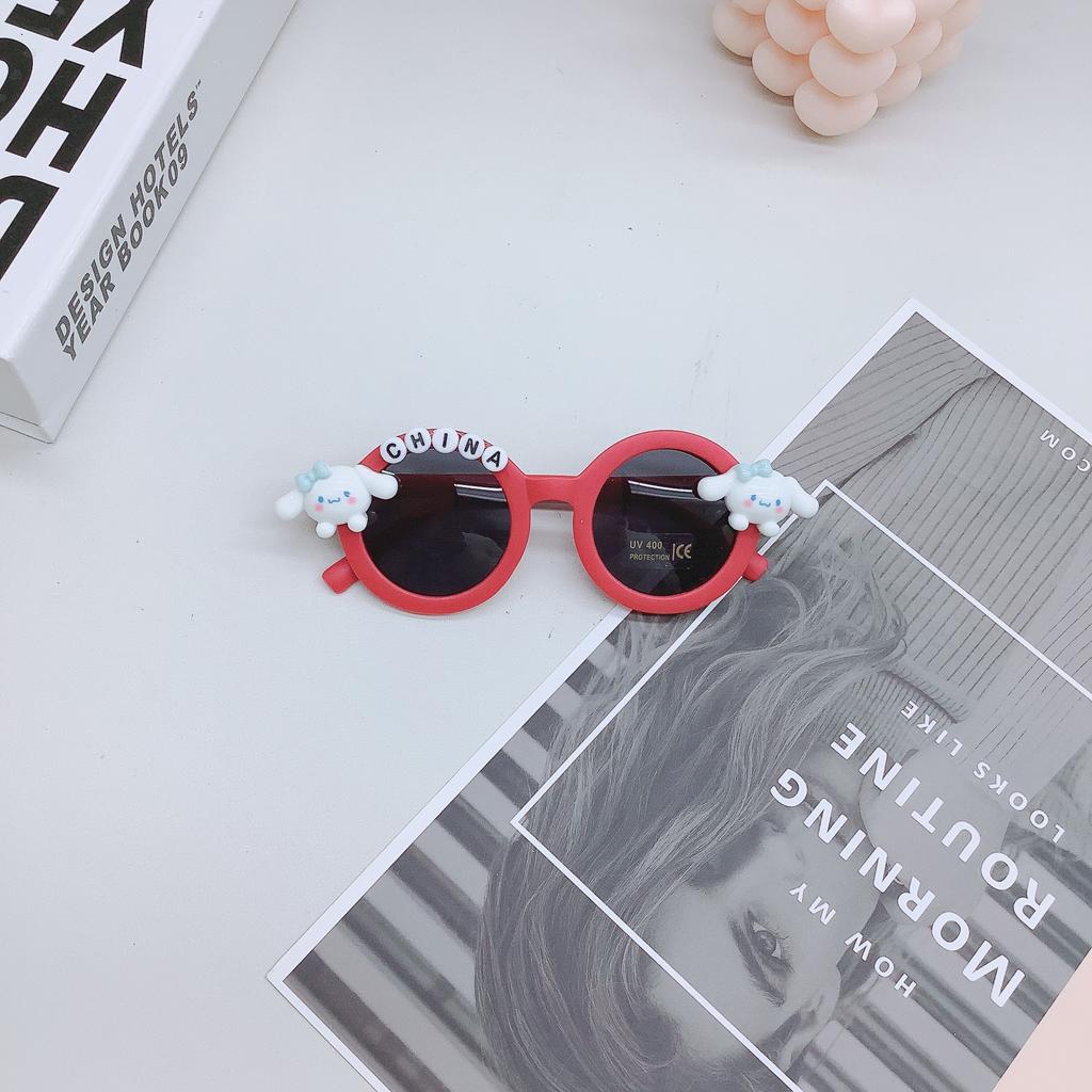 Móda Kreslené Roztomilé Dětské Sluneční Brýle Pes s Velkýma Ušima Roztomilé Cool Dětské Sluneční Brýle Cestování Konkávní Foto Brýle
