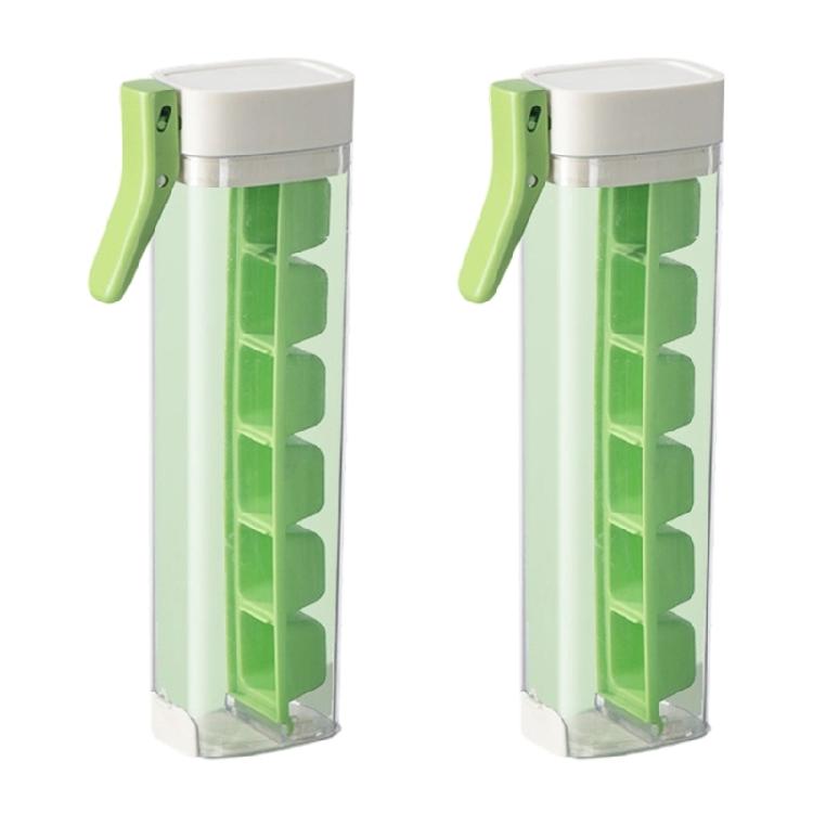 

Modern 6 Section Ice Cubes Tray Produced For Effortlessly Single Hand Ejection Using Premium Nontoxic PP Materials зелений