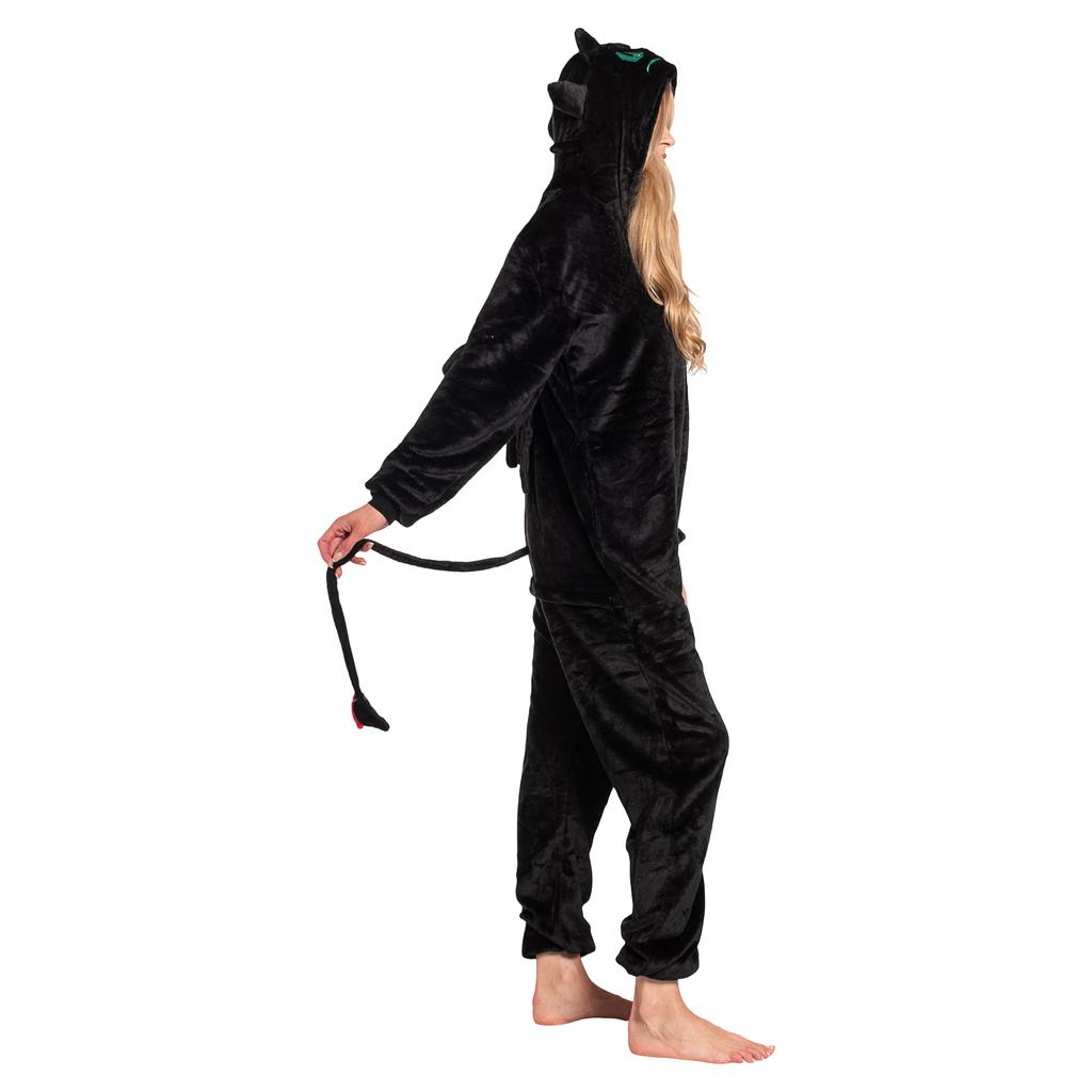 Piżama damska kombinezon kigurumi onesie smok szczerbatek czarny 165-175 l