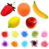 Famimueno Fruit Maracas, Veils, Party, Eurhythmics, Musical Instrument, Shaker, Organza (5 Multicolored Maracas + 10 60cm Veils)