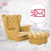 Carol Wing Chair with Footrest Scandinavian Family Meble Yellow Honey