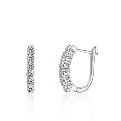 Brincos Geométricos Femininos de Prata S925 com Diamante Mosan Simples Moda Presente de Dia dos Namorados