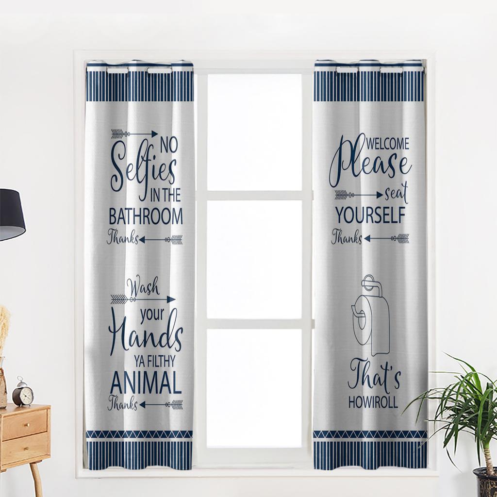 Text Stripes Window Curtains Home Decor Living Room Curtains Kitchen Drapes Panel Curtains for Bedroom
