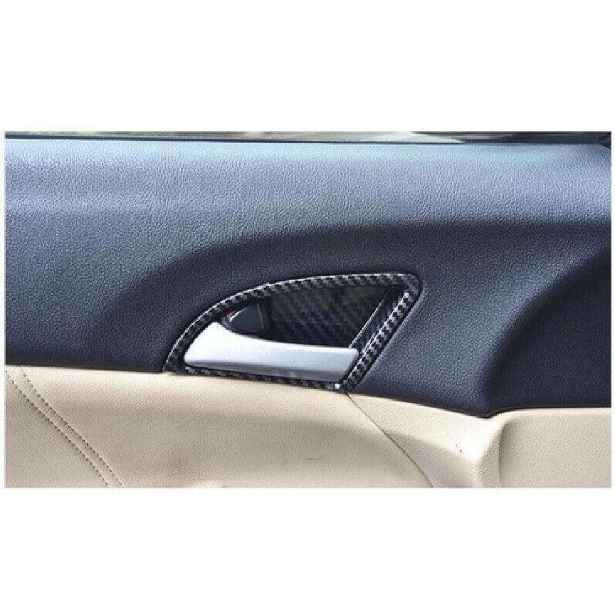 Carbon Fiber Interior Door Handle Bowl Cover Trim For Honda Accord 2008-2013 4pc
