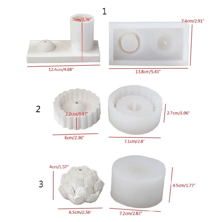 Incense Insert Silicone Molds DIY Cement Concrete Yoga Incense Stick Holder Mold