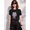 Bailuyu Women's Cotton Crew Neck Cartoon Print T-Shirt