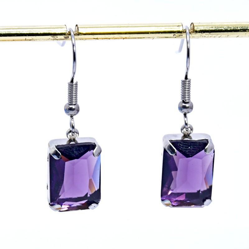 Stainless Steel Water Drop Zircon Earrings - Trendy, Colorful, Hot Selling