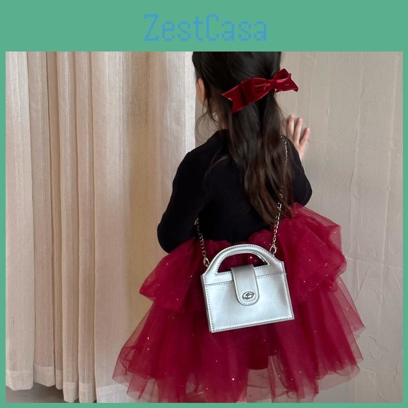 Pu Lightweight Leather Mini Square Bag With Chain School And Casual Occasions