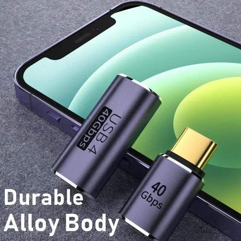 USB4.0 40Gbps Adapter USB C Male To Female 90 Degree 100W Fast Charging Data Converter for Laptop Tablet Phone Accessories 3