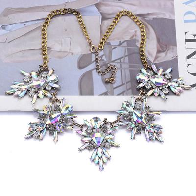 Fashion Alloy Diamond-Encrusted Rhinestone Exaggerated Necklace Necklace Jewelry Super Flash Temperament