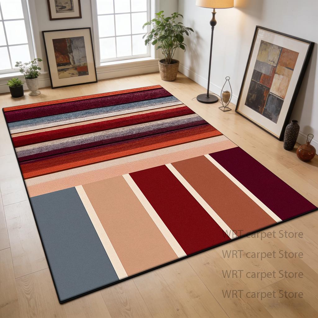 Fashion Simple Style Geometric Carpet Home Decoration Bedroom Study Fluffy Washable Rug Living Room Big Size Non-slip Foot Mat