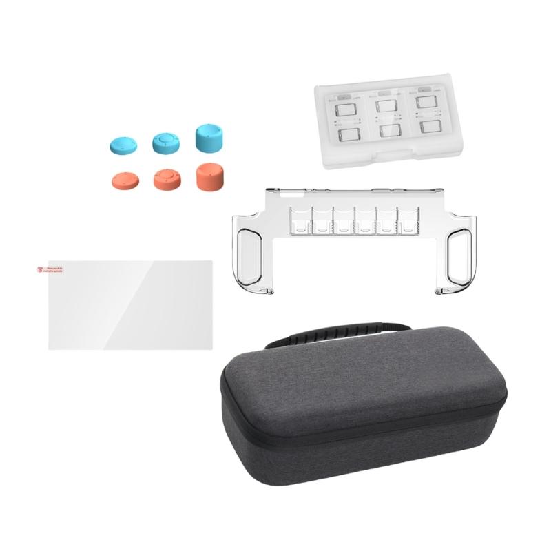 

Игровой защитный чехол-набор, противоударный кейс для хранения, скин для контроллера, защитная пленка для экрана, точный набор колпачков для джойстиков для NSW2 1