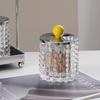 European Style Bead Dot Glass Jar Bedroom Desktop Jewelry Cosmetics Cotton Swab Box Home Multifunctional Candy Nuts Storage Jar