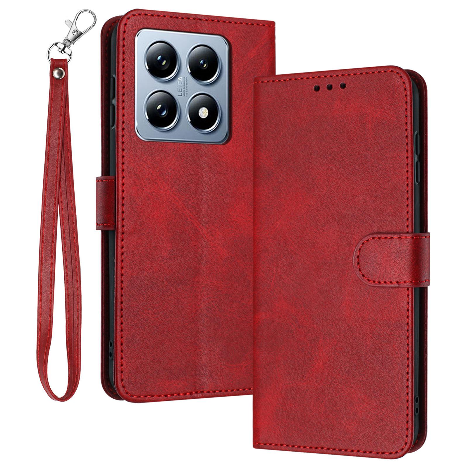 

For Xiaomi 14T Pro Case Flip Stand PU Leather Wallet Phone Cover Calf Texture A