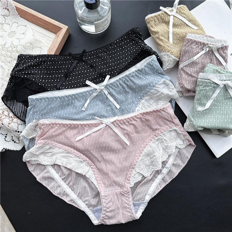 Damen Frühling und Sommer Reizvolle Eis-Seide Spitze Mesh Baumwolle Sexy Hüftunterwäsche