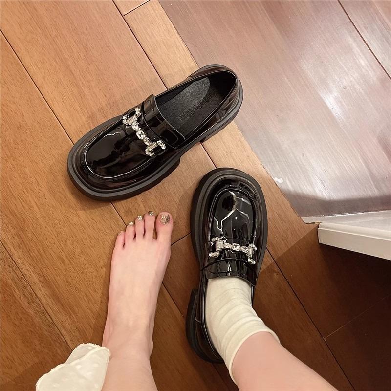 Cm dicksohlige erhöhende Leder-Kleinlederschuhe Damen neue kleine Muffin-Damenschuhe