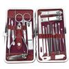 19pcs Manicure Pedicure Nail Clippers Set Stainless Steel Acne Removal Tool KitBurgundy