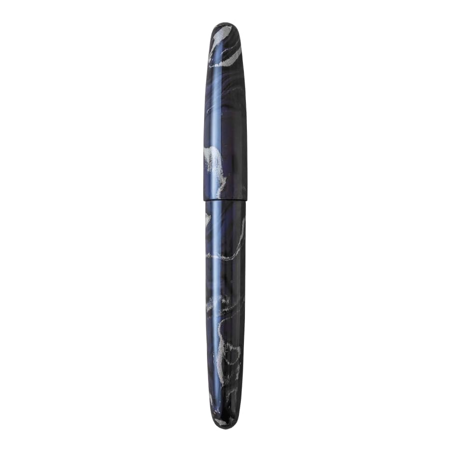 WANCHER DREAM PEN Настоящий эбонит Мраморный фиолетовый Сигарообразная Тонкое золото Серый, (Перо F, Покрытое)