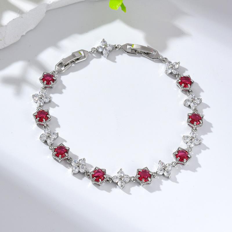 

Tennis Bracelet Premium Olive Green Snowflake Zircon Bracelet Men And Women Hip Hop розы красного